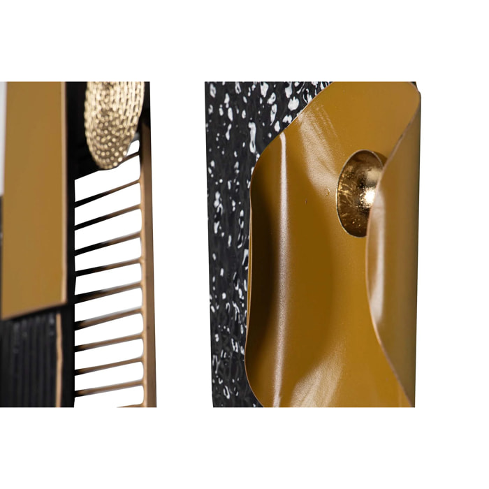 Adorno Pared Metal Negro Blanco 88x5x60 Cm