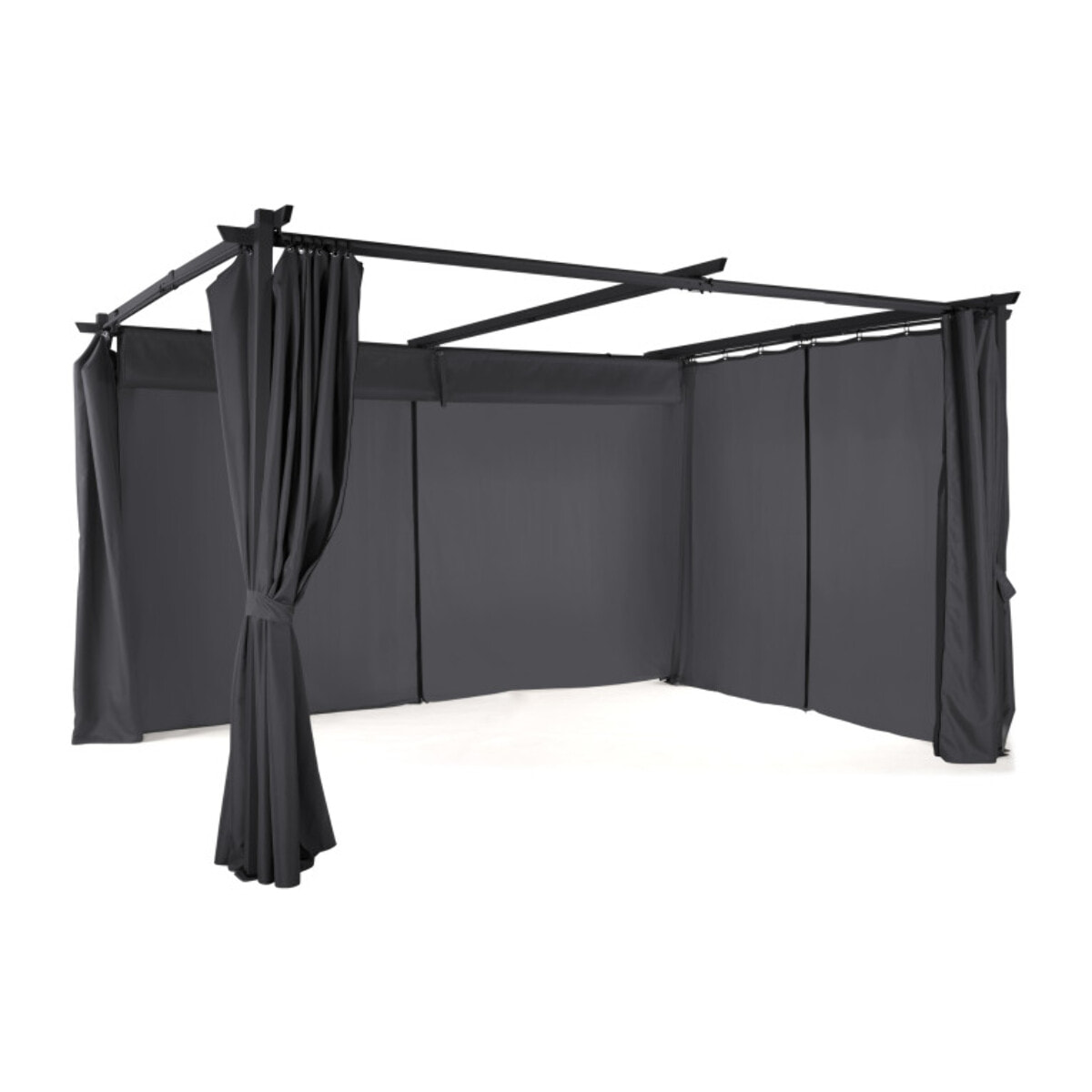 Pergola Marina 3x4m toit rétractable + 4 rideaux