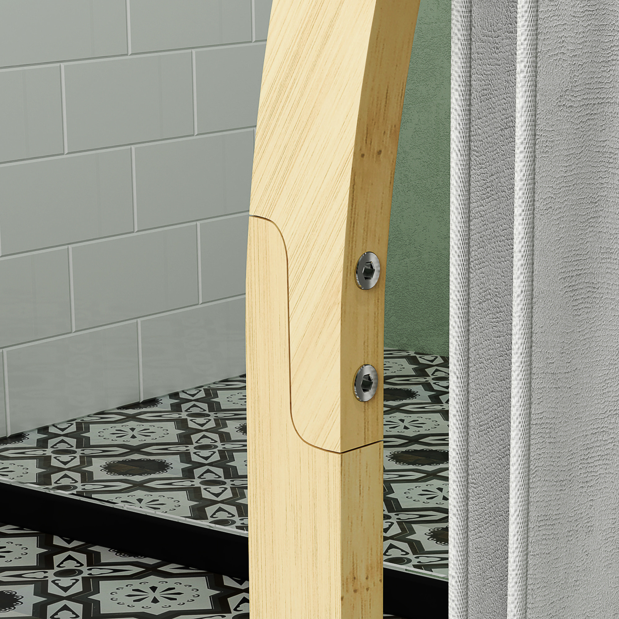 Toallero de Pie de Bambú, Soporte de Toallas de Baño con 3 Barras y Estante de Almacenamiento, para Baño y Lavandería, 50x29x84 cm, Natural
