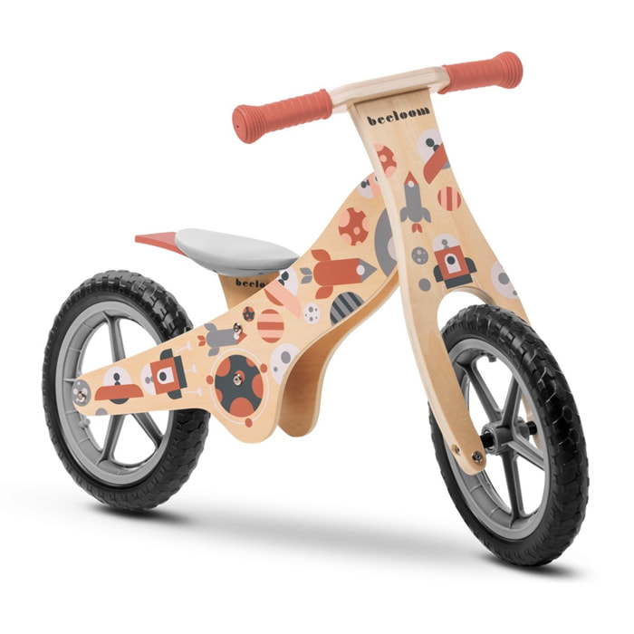 Bicicleta sin pedales COSMO BIKE bici infantil de madera diseño rojo