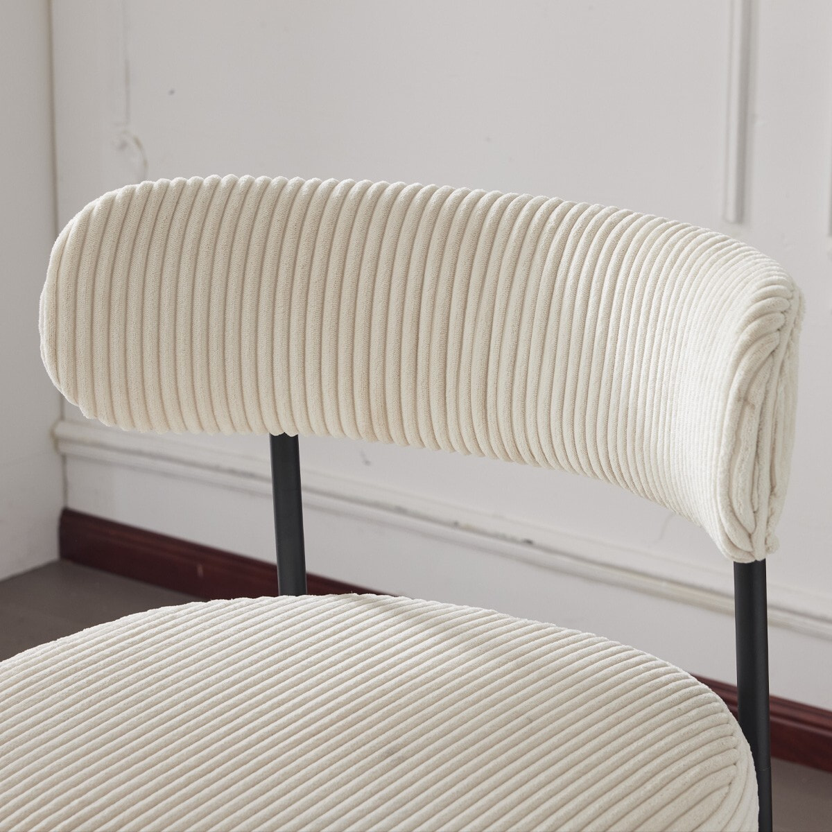 Lot de 2 tabourets de bar en velours côtelé - EVORA