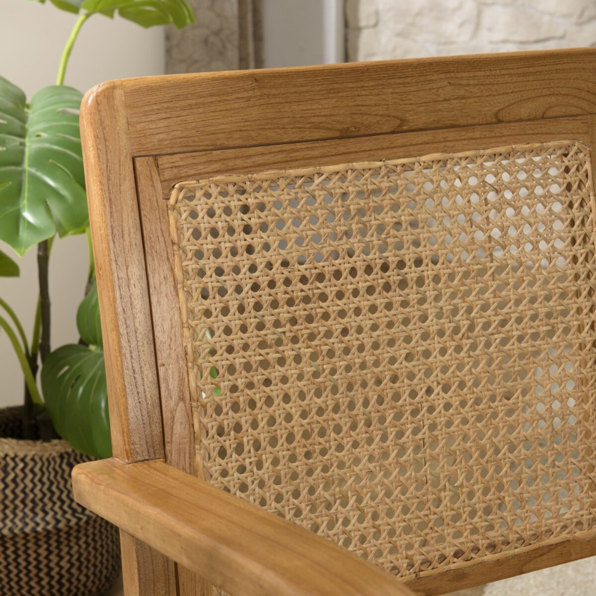DAK - Fauteuil marron clair Mindi et cannage