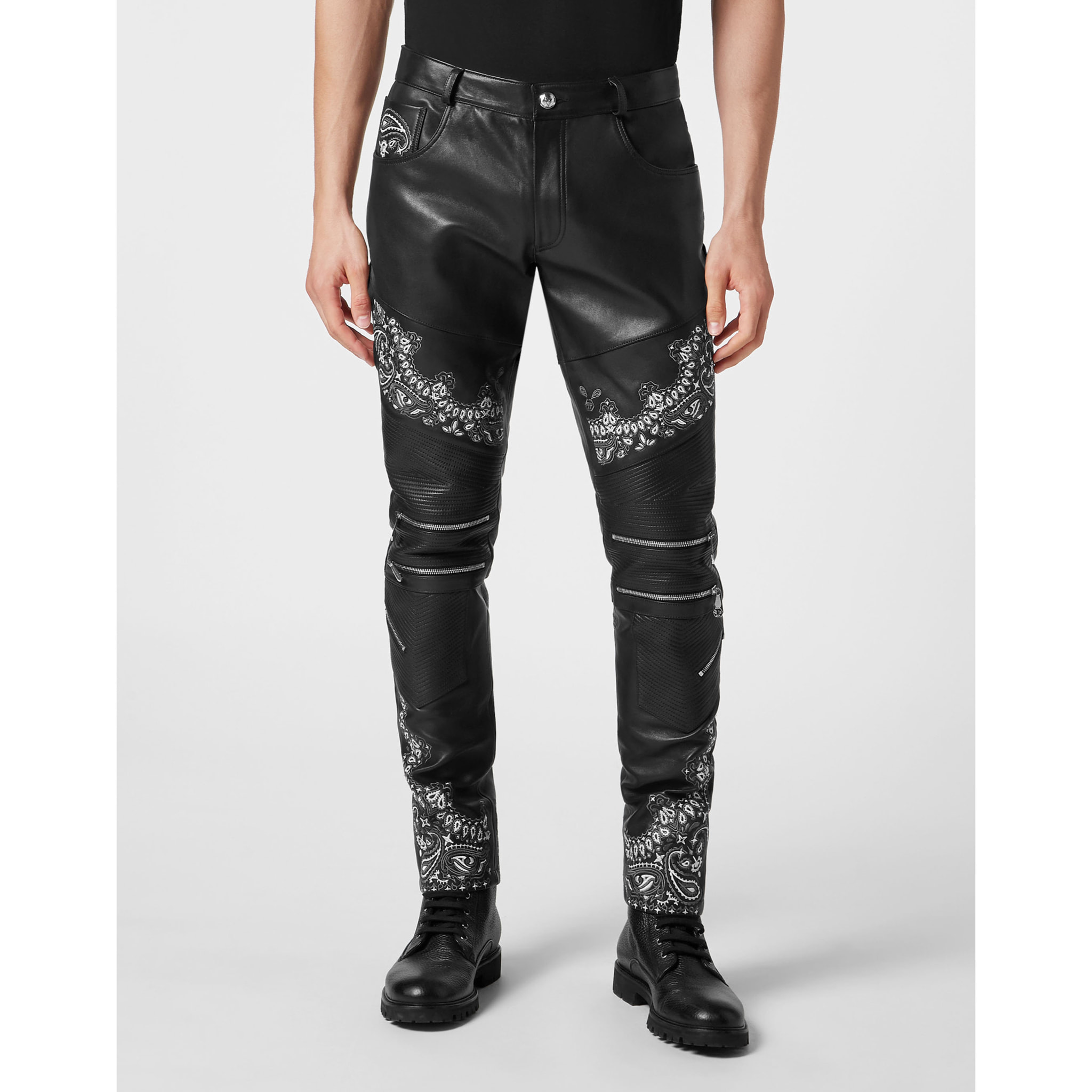 PHILIPP PLEIN Pantalones de cuero PAISLEY