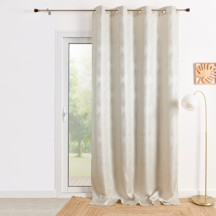 Rideau jacquard motif écailles - Ecru