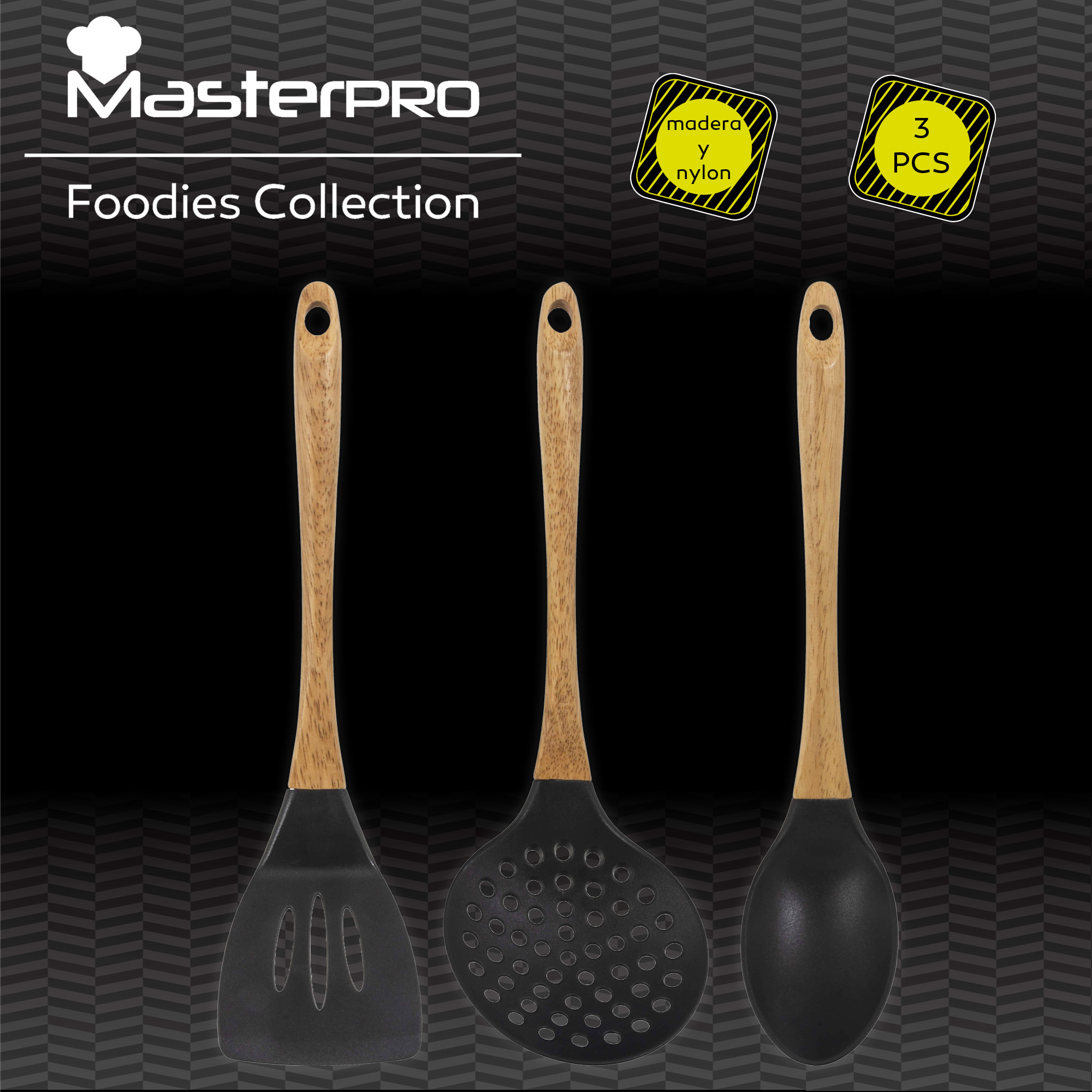 Set 3 utensilios de cocina en silicona bergner colección foodies