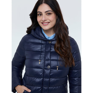 Fiorella Rubino - Piumino trapuntato con cintura annodata - Blu