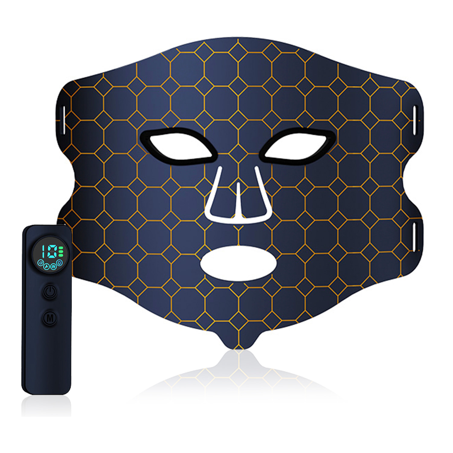 Maschera facciale per trattamento con luce LED, ringiovanente cutaneo tramite vibrazione fotonica. Con 4 modalità d'uso e 3 livelli di luminosità.
