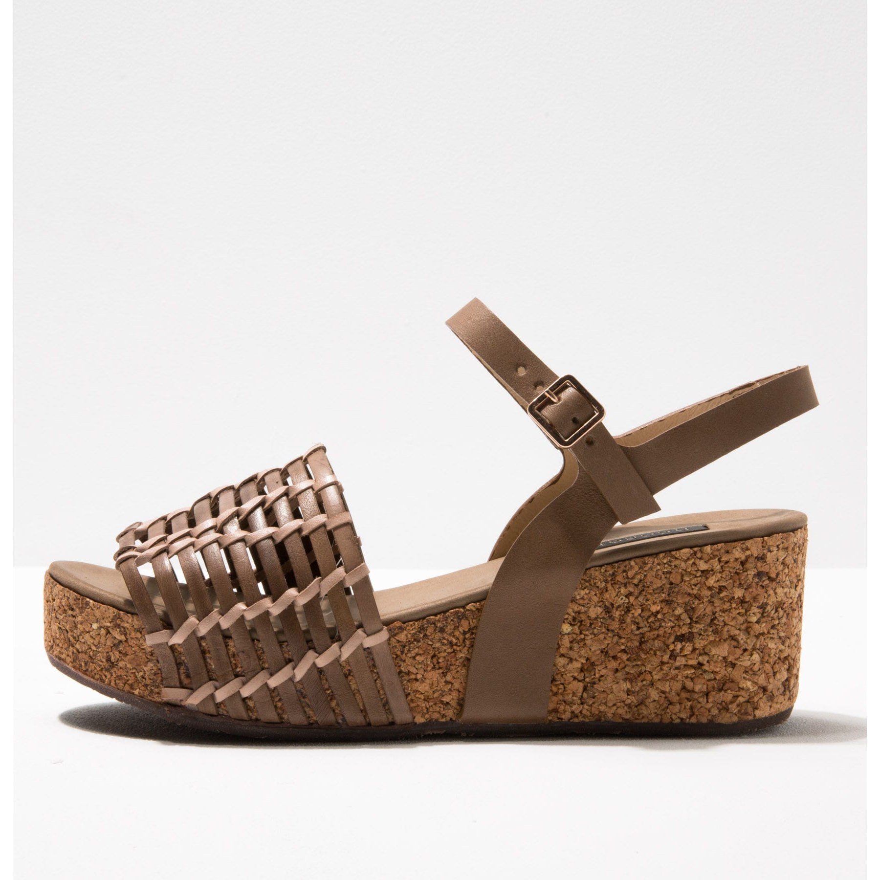 Sandalia de cuña S3220 BRAIDED TAUPE / ARROBA color Taupe