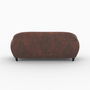 Ensemble canapé et fauteuil marron vieilli 4 places - Club