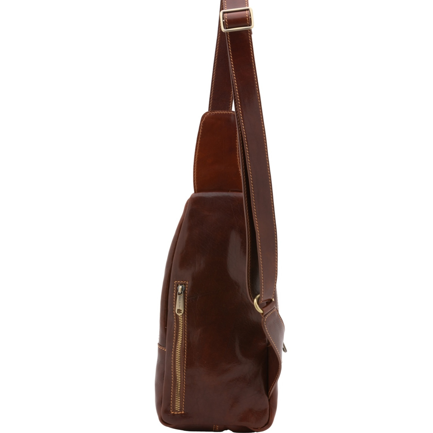 Borsa a tracolla uomo in vera pelle - Modello False - Made in Italy - 35.0 x 16.0 x 5.0 cm