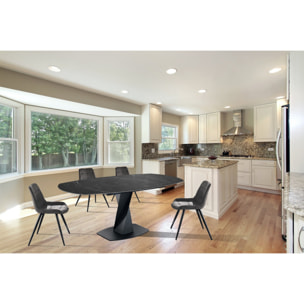 ORESTELUCHETTA tavolo allungabile DYKE BLACK MARBLE