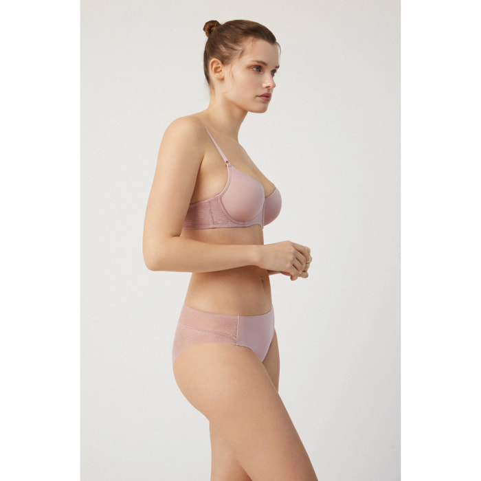 Mutandina midi invisibili con pizzo rosa