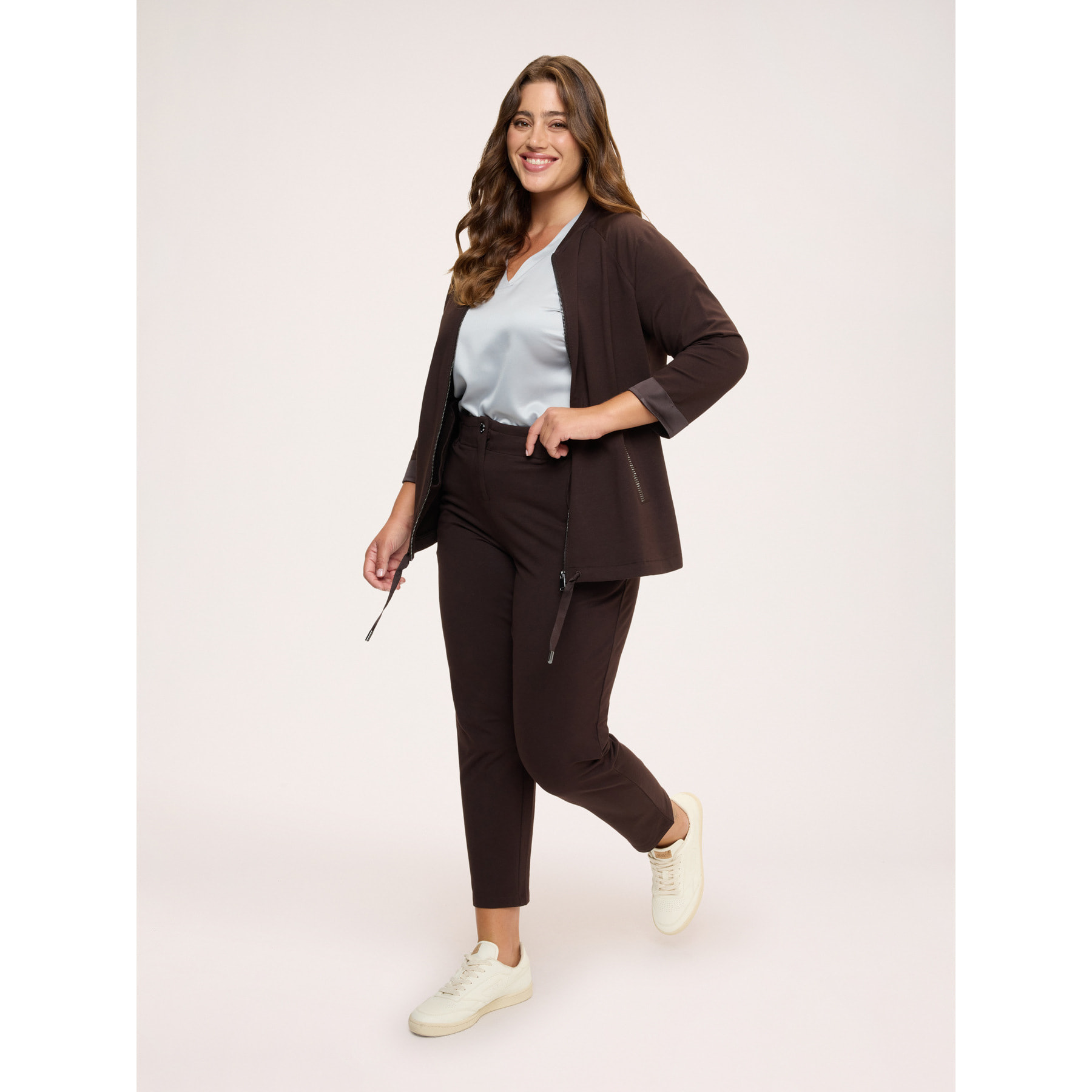 Fiorella Rubino - Pantaloni Balloon in felpa di cotone - Marrone