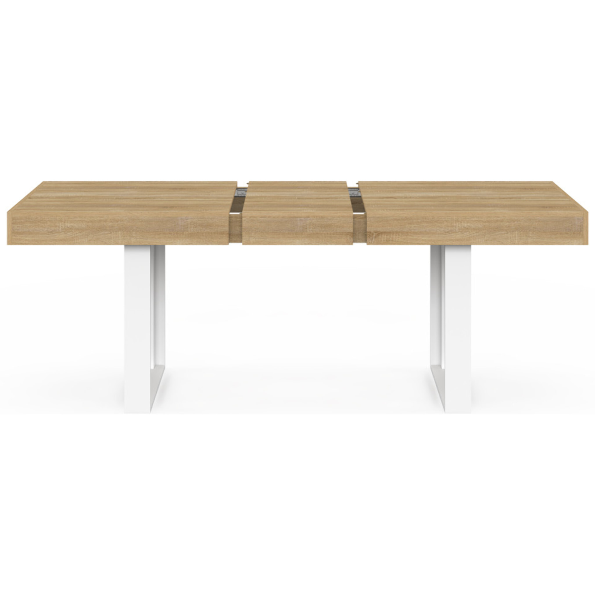 Table à manger extensible Brixton bois et blanc 120-160cm