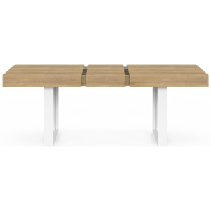 Table à manger extensible Brixton bois et blanc 120-160cm