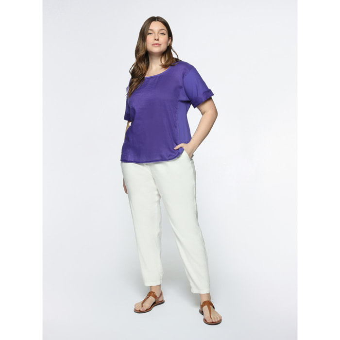 Fiorella Rubino - Blusa de lino y algodón - Violeta