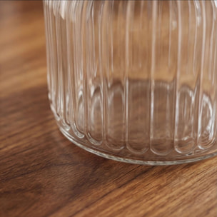 Barattolo in vetro con tappo in ceramica a cuore, contenitore alimenti trasparente, ideale per zucchero caffè biscotti e pasta, design elegante e pratico, organizer cucina resistente, facile da pulire