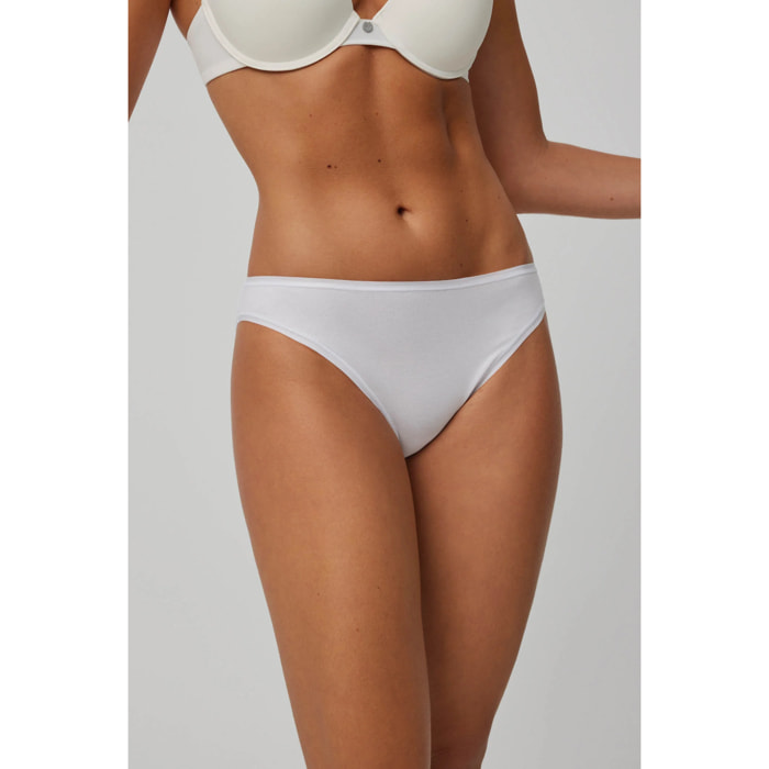 Confezione da 2 mini slip basico in cotone bianco