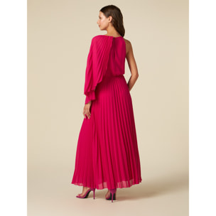 Oltre - Vestido largo con capa desmontable - Fuchsia