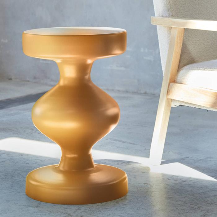 Table d'appoint. bout de canapé. table de chevet en métal. moutarde. Hawa Ø29.5 x H 47cm