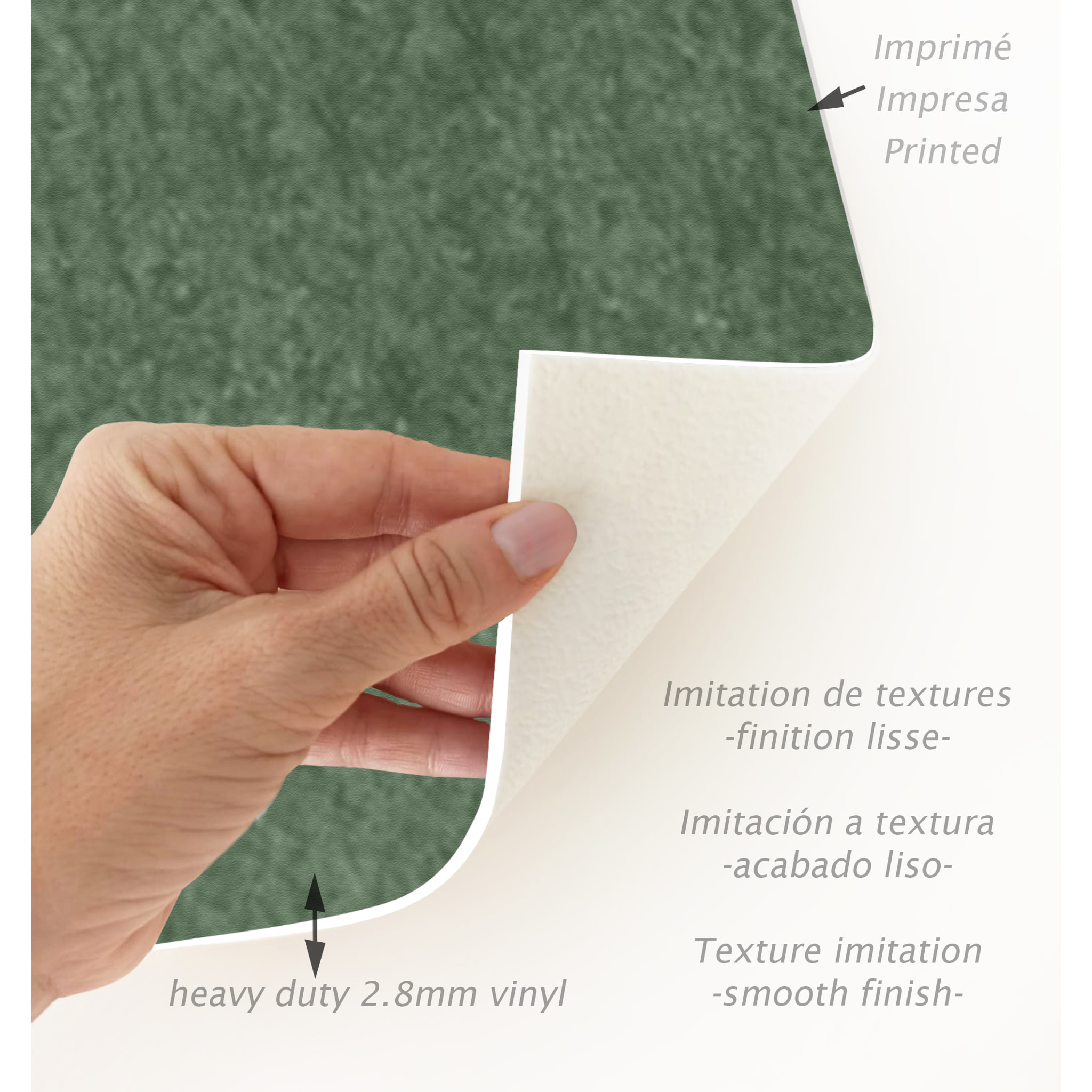 Alfombra de vinilo Nebulosa verde 160x240 cm -PVC antideslizante, vinilica para cocina o salón, lavable, estilo abstracto