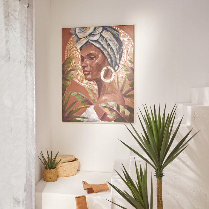 Toile peinte encadrée "Macarena" marron 122x92cm