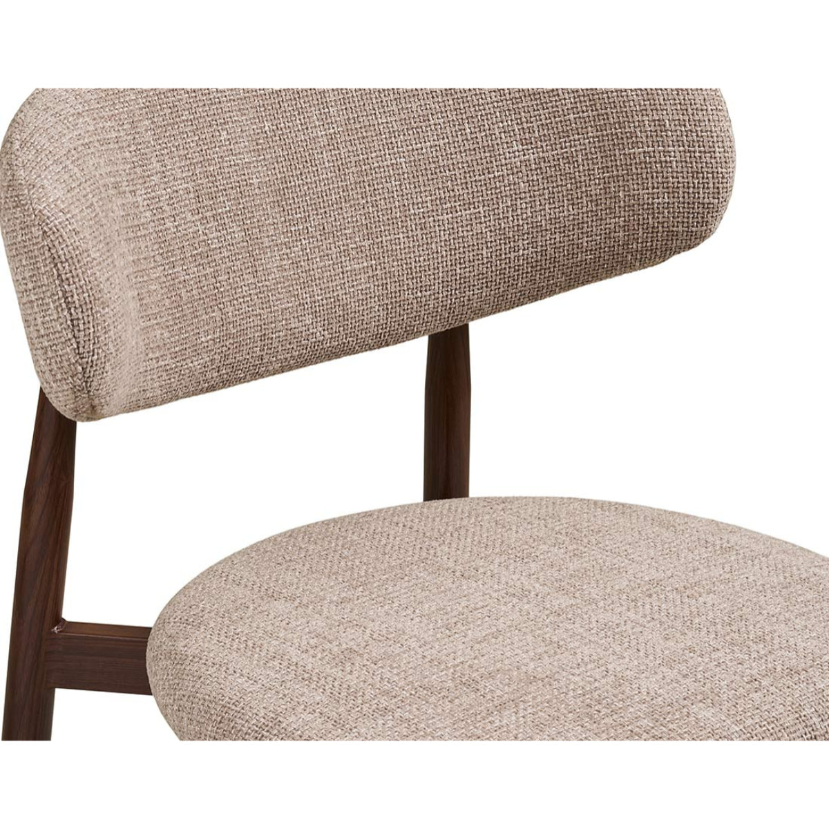 Eddie - lot de 2 tabourets en tissu texturé - pieds en acier effet bois - Marron / Beige