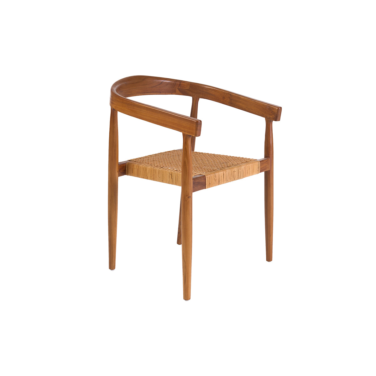 Chaise ethnique en bois teck massif et cannage rotin NEGARA