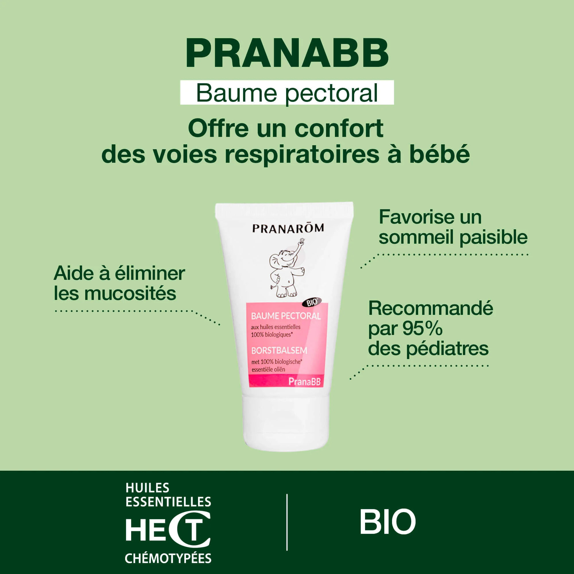 Pranarom - Baume pectoral bébé - Bio - 40 ml