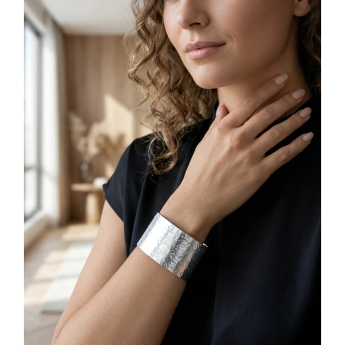 Pulsera brazalete "Alunizaje en plata"