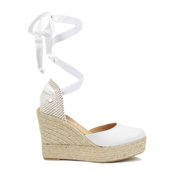 Sandalias de Cuña para Mujer - LA VALETA CHARLENE BLANCO