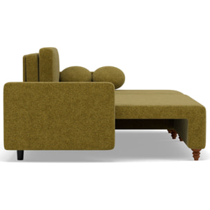 Calypso - canapé d'angle réversible 4 places convertible avec coffre en tissu - Vert Olive