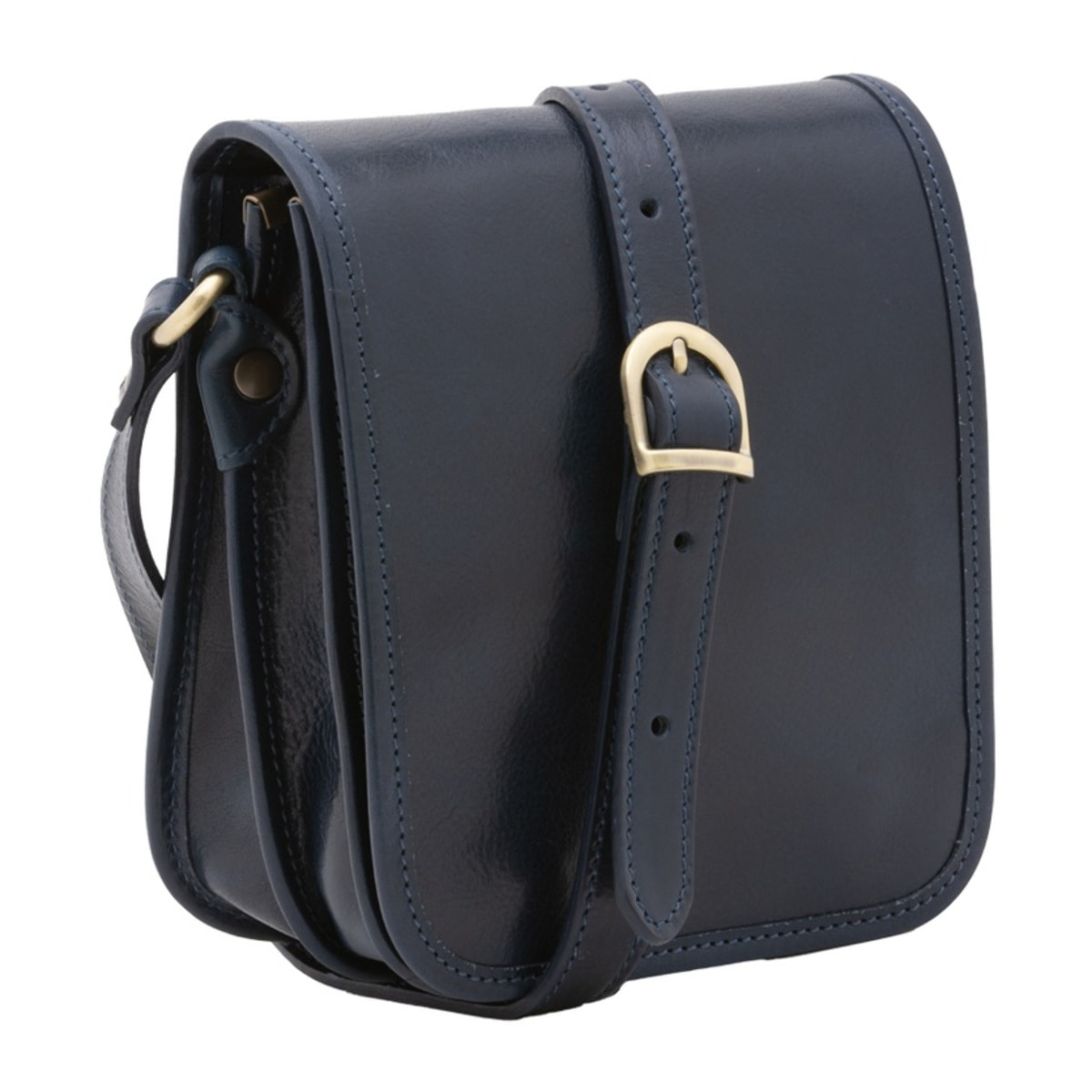 Borsa a tracolla da uomo in vera pelle - Modello False - Made in Italy - 20.0 x 16.5 x 10.0 cm