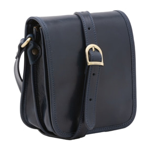 Borsa a tracolla da uomo in vera pelle - Modello False - Made in Italy - 20.0 x 16.5 x 10.0 cm