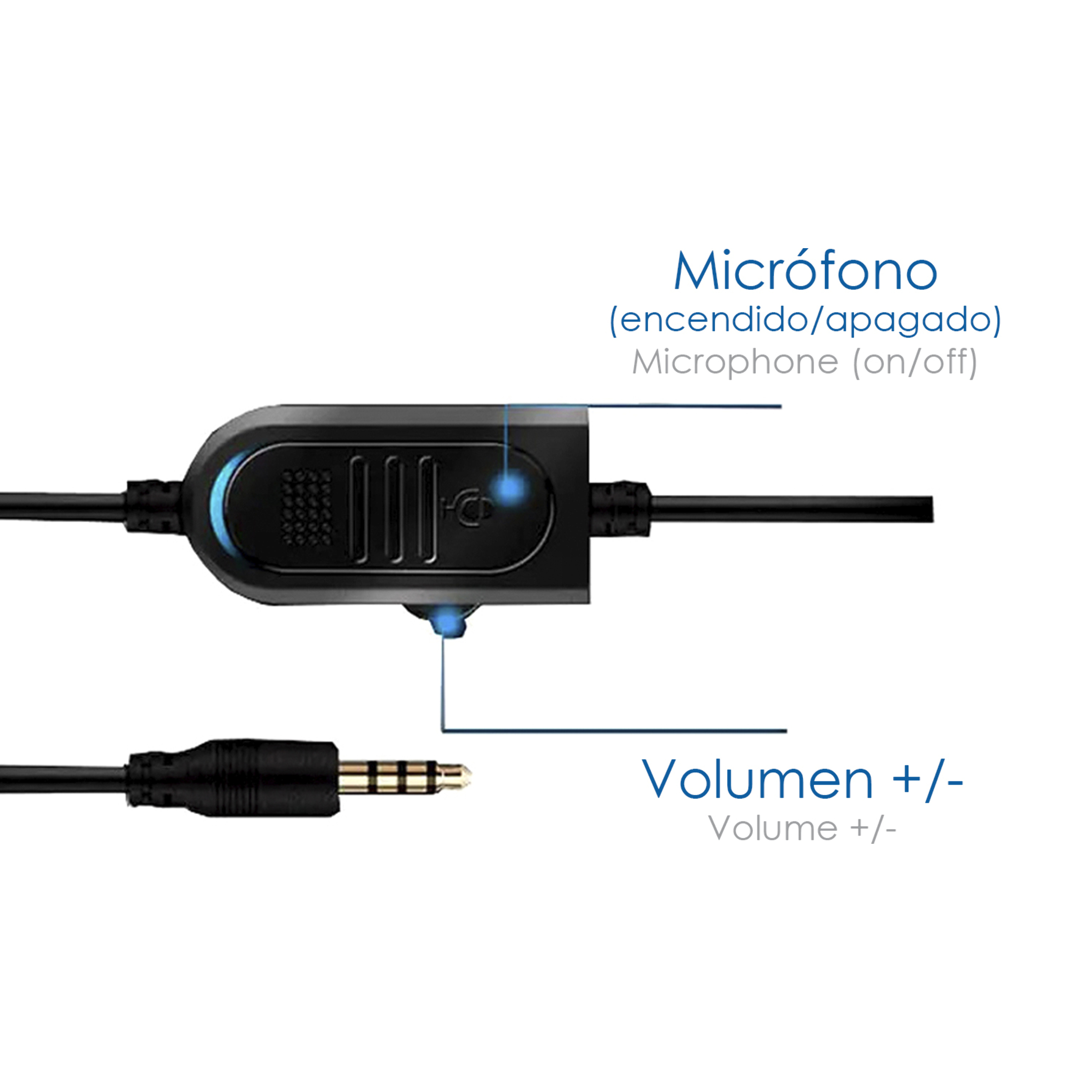 Cuffie PS488. Cuffie da gioco con microfono, connessione minijack e audio + microfono separato. PS4, Xbox One, cellulare, tablet, ecc.