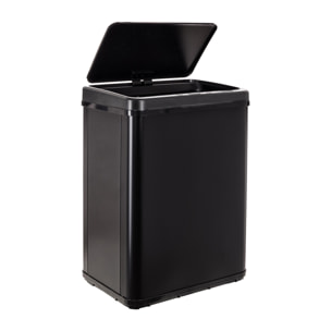 Cubo de basura inteligente sin patas, con sensor y apertura manual, negro