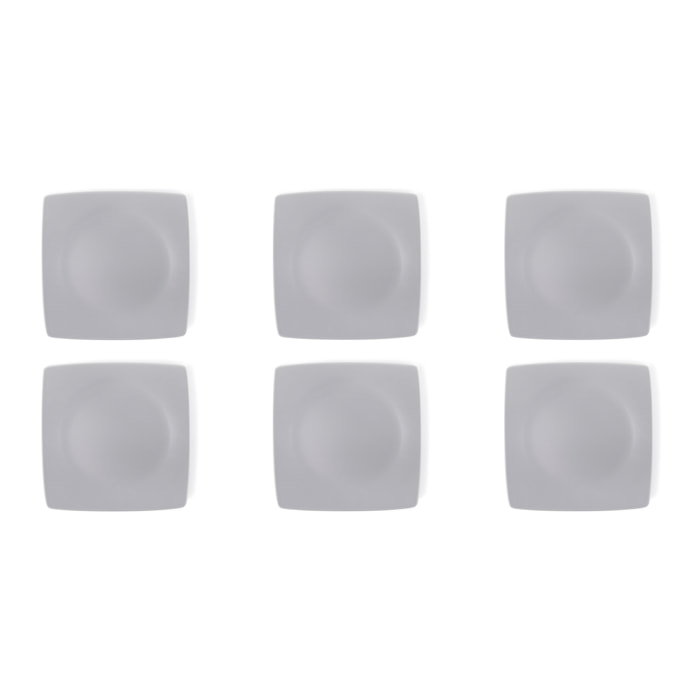 Set de 6 assiettes plats Excelsa Eclipse, céramique, gris clair, mate