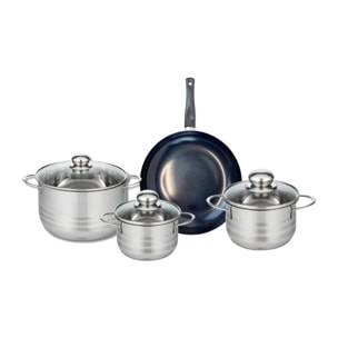 Ensemble de 1 Poêle de cuisson 24 cm et 3 faitouts 14, 16 et 20 cm Elo Prima Brillant