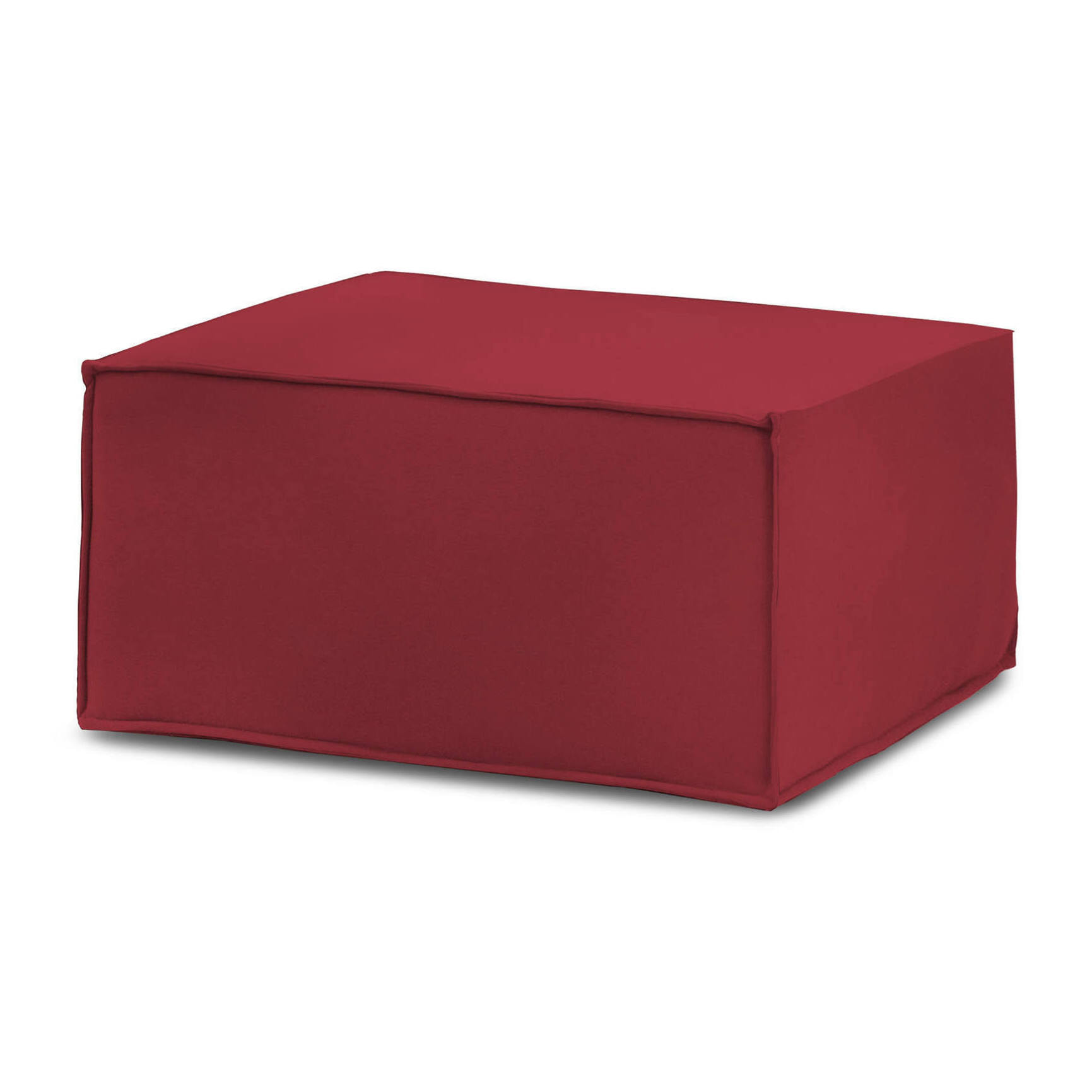 Pouf Barbara, Pouf da salotto, 100% Made in Italy, Poltroncina relax in tessuto imbottito, Cm 80x70h43, Rosso