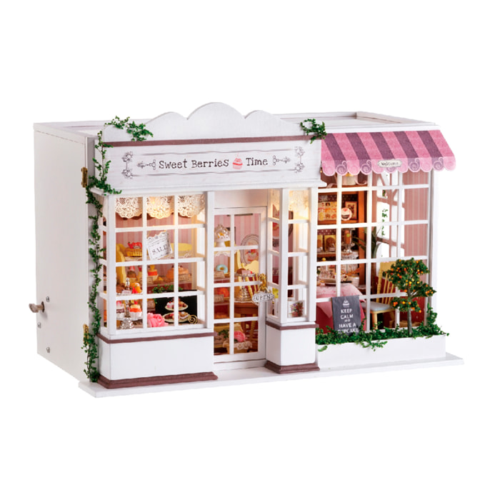 Negozio di dolci Tempo di Bacche. Modello 3D realistico con grande dettaglio e luci a led.