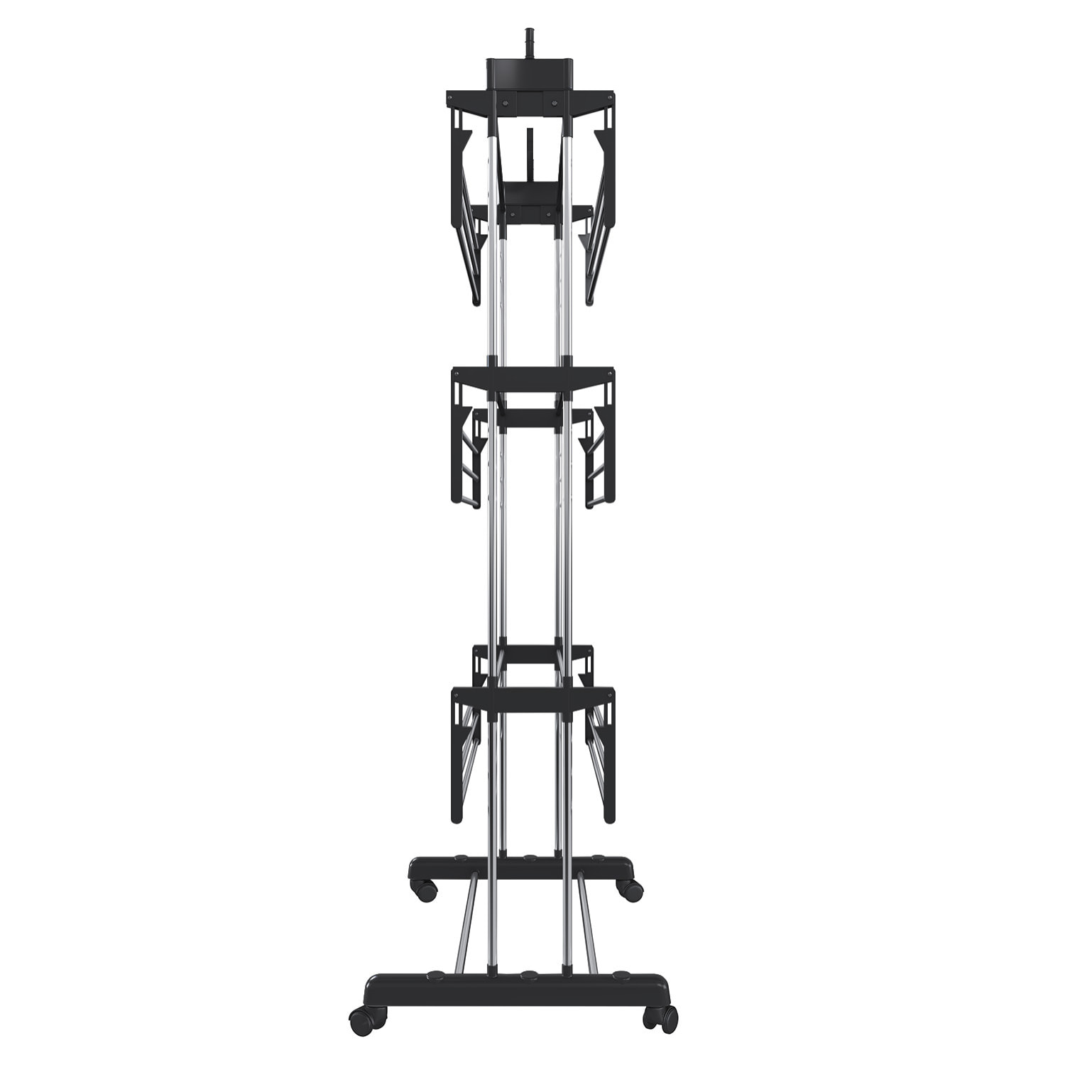 Stendibiancheria A Rotelle Stendino A Torre Verticale In Acciaio E ABS 4 Piani Pieghevole Salvaspazio Con Ali Richiudibile Biancheria Interno Nero