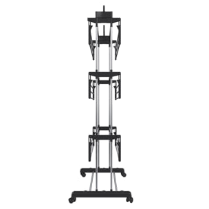 Stendibiancheria A Rotelle Stendino A Torre Verticale In Acciaio E ABS 4 Piani Pieghevole Salvaspazio Con Ali Richiudibile Biancheria Interno Nero