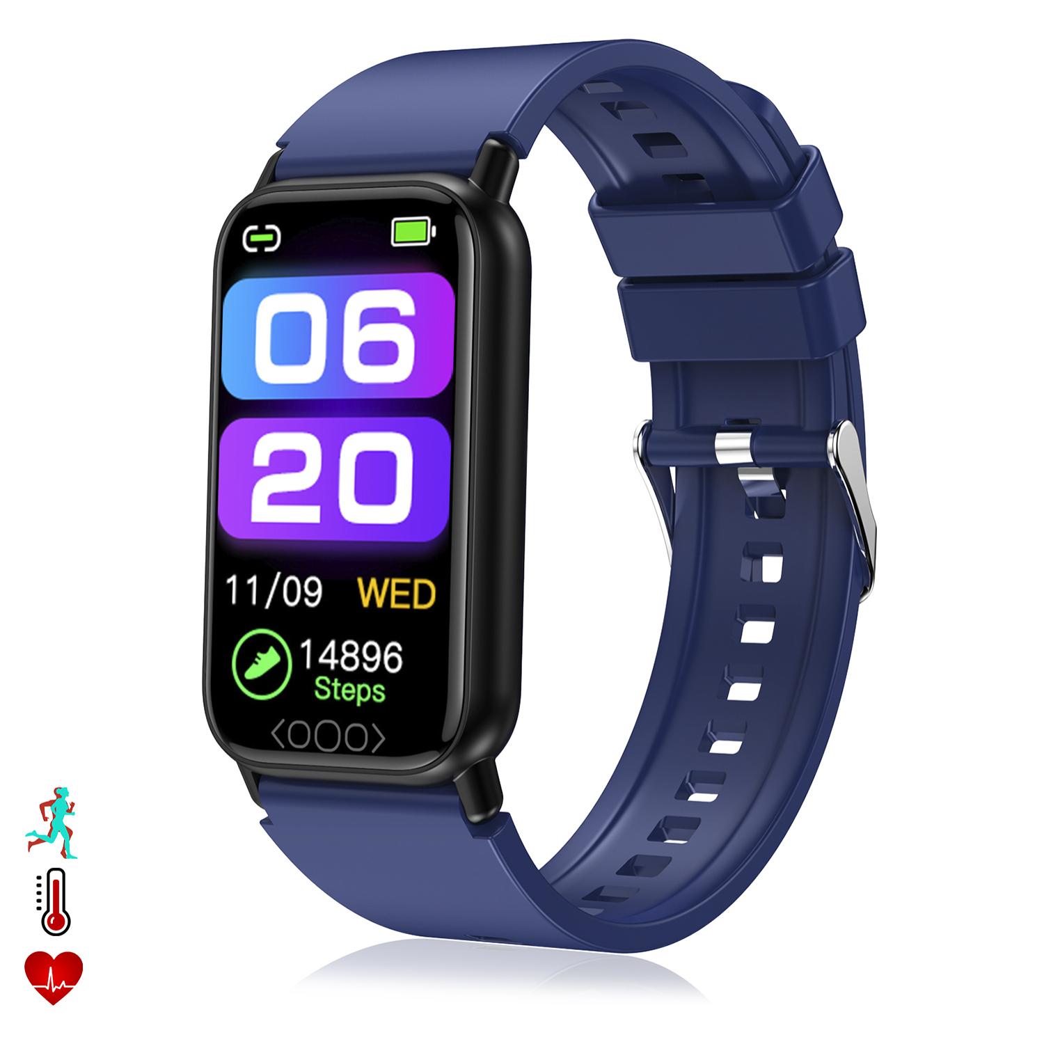 Bracciale intelligente TK72 con temperatura corporea; misuratore di glucosio, acido urico, cardiaco e pressione arteriosa.