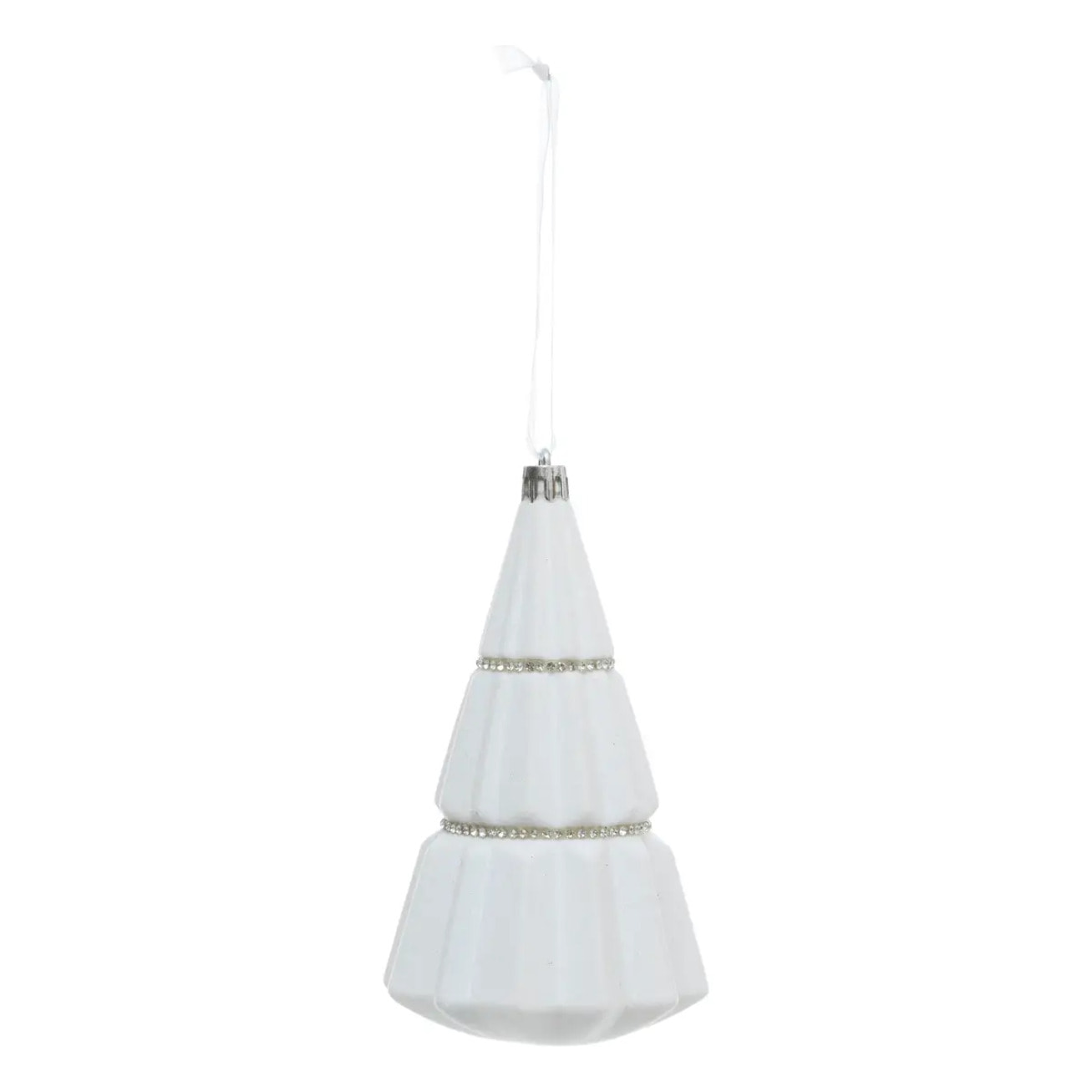 Décoration de sapin sapin velours blanc 13cm
