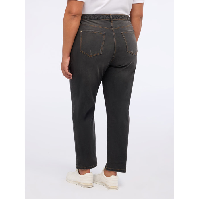 Fiorella Rubino - Jeans de corte barril lavado a la piedra - Gris