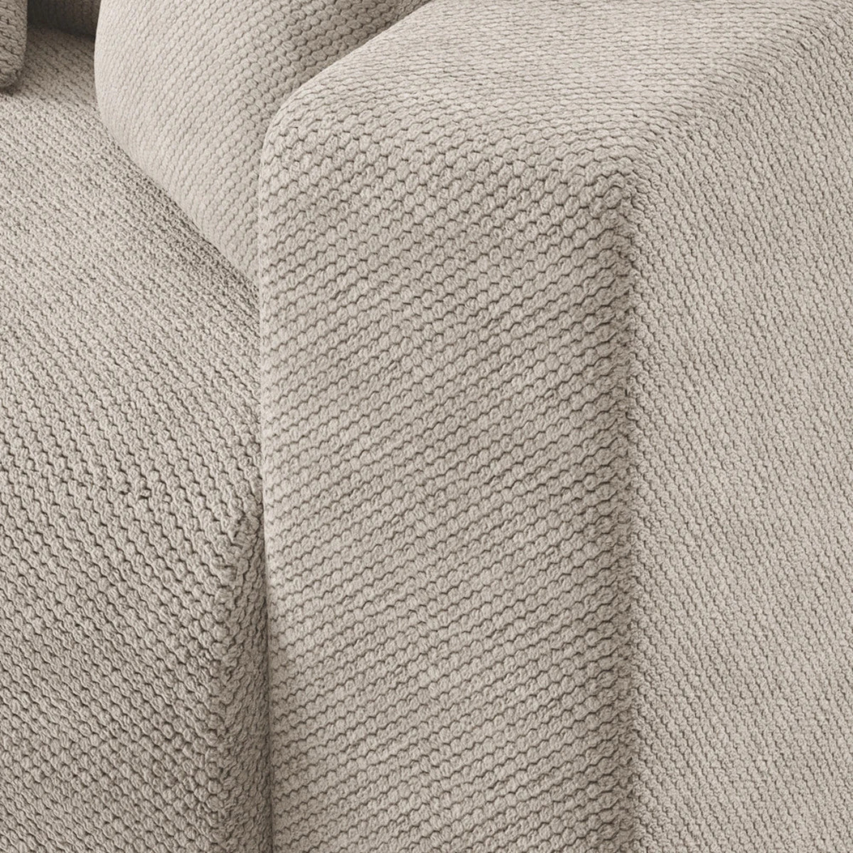 GLORIA - Canapé d'angle gauche convertible 4 places en tissu beige