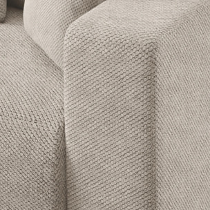 GLORIA - Canapé d'angle gauche convertible 4 places en tissu beige