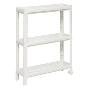 Desserte à roulettes 3 niveaux blanc H70,5cm