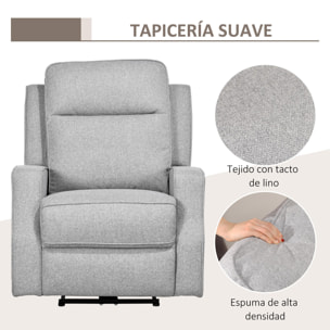 HOMCOM Sillón Reclinable Eléctrico Sillón Relax de Salón con Reclinación hasta 150° Reposabrazos y USB Carga 136 kg Sofá Reclinable para Salón Oficina Dormitorio 84x92x104 cm Gris