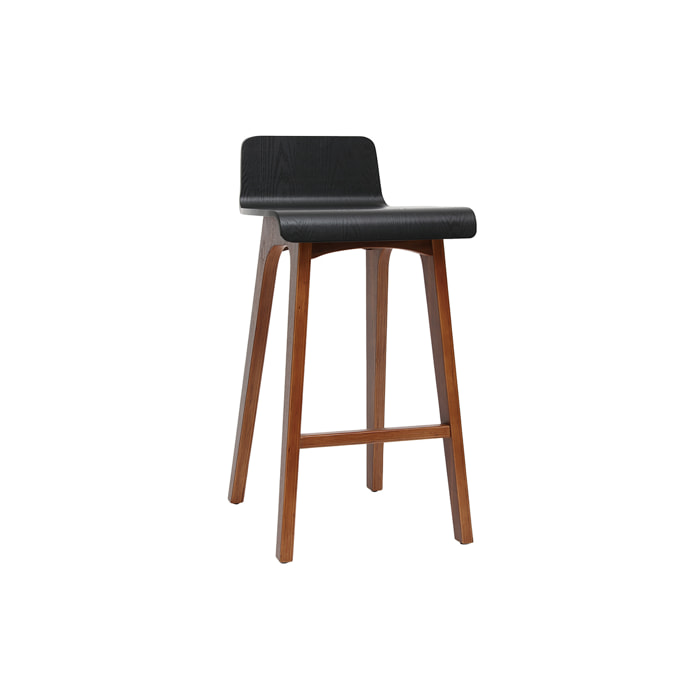 Chaise de bar scandinave noir et bois foncé H65 cm BALTIK